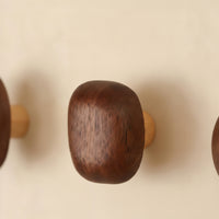 4 Pieces Wooden Wall Hook Natural Pebble Wall Hook Rustic for Closet