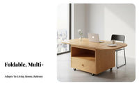Expandable Rolling Storage Table Foldable Design Living Room Furniture Folding with Wheels for Families, Students, Office
