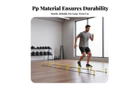 Versatile 2 in 1 Agility Ladder Hurdles Portable Agility Ladder and Hurdle Set Lightweight Coordination Training Hurdles Long-Lasting for Basketball Players, Athletes, Coaches, Outdoor, Sports Field, Gym