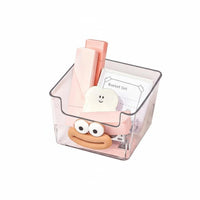 Clear Flat Storage Box Space-Saving Desktop Organizer particle-proofresistant for Desk, Home