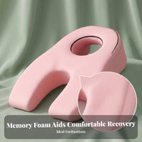 Contoured Memory Foam Prone Pillow Open Design Prone Sleeping Headrest Rounded Edges