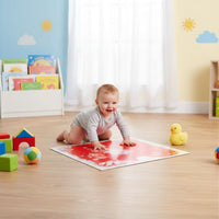 Stress Relief Liquid Filled Floor Tile Colorful Gel Play Mat Visual & Tactile Stimulation Interlocking Sensory Tile for Toddlers, Kids, Babies, Playroom, Classroom