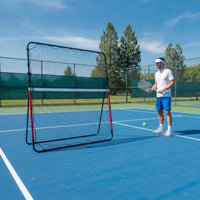 5 Angle Settings Tennis Rebound Training Net Black Metal Frame Adjustable Tennis Rebound Net Mesh Netting
