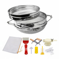 9 Pieces Easy to Use Honey Processing Tool Bundle Long-Lasting Materials Honey Uncapping and Extracting Tool Kit Stainless Steel Strainer 9 Piece Beekeeper Starter Kit for Beekeepers, Beginners, Hobbyists, Farm, Backyard