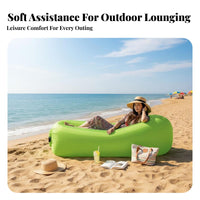 Lightweight Wind-Pouch Recliner No Pump Required Wind-Pouch Lounger Quick Inflation inflatable lounge Waterproof for Beachon the moveers, Outdoor lovers, Beach, Camping, pool area, Backyard