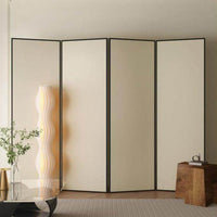 Foldable Design Arched Panel Screen Japanese influenced Room Divider Portable Folding Partition Minimalist design for Office Workers, property owners, Renters, Entryway, Bedroom, Studio Apartment