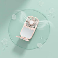 Foldable Pocket Fan 3 Speed Settings Mini Desk Fan with Mirror for Office, Women