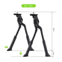 Foldable Design Double Leg Kickstand Heavy Duty Center Mount Bike Stand Easy to Install Two Leg Cycle Support Aluminum Alloy Body for Cyclists