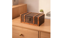 Wooden Box with Hinged Lid Compact Wood Storage Box Solid for Collectors, Desk, Photo Shoots
