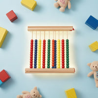 Wooden Abacus Hands-on Wooden Bead Abacus Math Board Developmental Educational Toy Rainbow for Preschoolers, Classroom