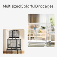 Parrot Cage with Wheels and Drawer Base, Multi-Door