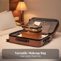 Double Layer Makeup Bag Large Capacity Travel Toiletry Organizer Portable