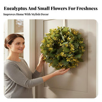Artificial Eucalyptus Wreath Versatile Decor Greenery Wreath Farmhouse Door Hanger for Homeowners, Event Organizer S, Porch, Window, Wedding