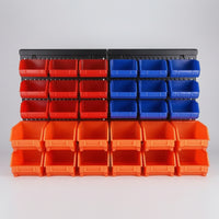 30 Pieces Modular Wall-Mounted Bin Organizer Versatile Wall Mounted Storage Bins Sturdy Long-Lasting for Handymen, Garage, Workshop