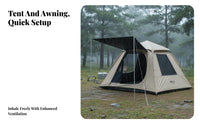 Waterproof Automatic Tent with Canopy Rainproof 2-in-1 Tent and Sun Shelter Thickened Material Portable for Families, Beginners, Travel, Hiking, Picnics, Parks