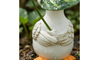 Leaf Topper Duck Garden Ornament Green Stem Resin Duck Ornament Textured Feathers Outdoor Decor Orange Beak for Courtyard, Potted Plants