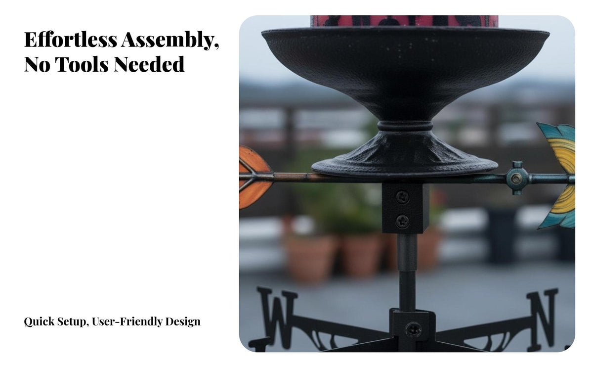 Decorative Halloween Candle Weathervane Candle Wind Vane 360° Rotation for Yard, Farm