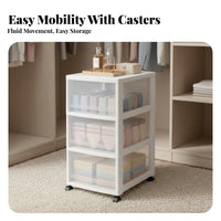 Transparent Stackable Clear Drawer effortless Sliding Stackable Pull-extendable container adaptable Household Storage Space-Saving for Home Organizers, Office Workers, Kids' Room, Bedroom, Closet, Kitchen