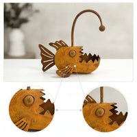 Metal Fishes Planter Novelty Fishes Planter Whimsical Plant Holder for Gardeners, Patio