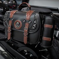 Motorcycle Side Bag with Pouch Universal Fit Motorcycle Saddlebags Retro for Road Trips