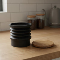 Silicone Coffee Bean Container Wooden Lid Cleaning Bellows Easy To Use Coffee Bellows for Baristas, Home Kitchen, Cafe
