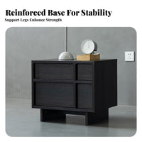 Minimalist Design Black Two-Drawer End Table Sturdy Construction Nightstand Long-Lasting Bedroom Furniture Multi-Purpose for Apartment Dwellers, Homeowners, College Students, Home, Living Room, Entryway, Office