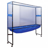 With Wheels Mobile Ball Collection Net Sturdy Frame Table Tennis Ball Collector Easy Installation Table Tennis Backstop Net for Home, Club