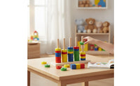 4-Color Stacking Rings Game Reasoning Thinking Color Sorting Stacking Toy Focus Training Child-Centered Sorting Toy for Children 3-6 Years, Preschool