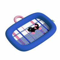 Breathable Self-Cooling Pet Mat Cute Cartoon Design Cooling Pet Bed Neck Support Ice Silk Dog Mat Non-Slip Bottom for Cats, Small Dogs, Indoor