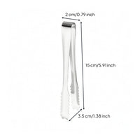 Stainless Steel Ice Tongs Lightweight Fine Tweezer Tongs Compact Utensil Rust Proof for Bartenders, Hosts, Home Bar Party, Kitchen