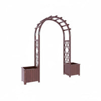 Wooden Garden Arch Weather-Resistant Wooden Garden Arbor Lattice Side Panels Climbing Plant Archway for DIY Enthusiasts, Walkway Entrance, Yard, Patio