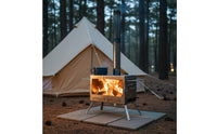 Viewing Window Secondary Combustion Heater Long-Lasting Stainless Steel Wood Heater for Camping