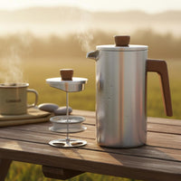 Large Capacity French Press Coffee Brewer Multi-Use Stainless Steel French Press Sturdy for Campers, Travelers, Camping, Outdoor, Travel