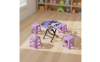 Imaginative Play Miniature Folding Table and Chair Set Realistic Design Cartoon Dollhouse Table Set Great Gift Playhouse Furniture for Children, Playroom