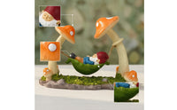 Gnome Statue with Swing Whimsical Gnome in Swing Figurine Hand-Painted Decoration Waterproof for Gardeners, Flower Bed