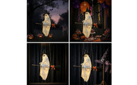 Spooky Ghost Riding a Broom Cloth Decorations Festive Decoration Lightweight for Porch