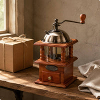 Vintage Wood Coffee Bean Grinding Machine Pull-out Drawer Kitchen Tool Decorative