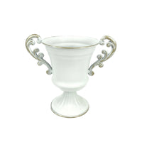 Metallic-Looking-Look Urn Vase with Handles Elegant Pedestal Urn Vase Classic Vessel Stable for Florists
