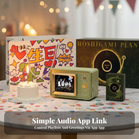 Personalized Screen Retro Bluetooth Speaker Stereoscopic Sound Song Display Speaker Home Audio for Gift Givers, Young Adults, Students, Desktop, Bedroom, Study Room, Office