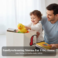 Foldable Cartoon Toy Box Built-in Handles Foldable Toy Box With Lid