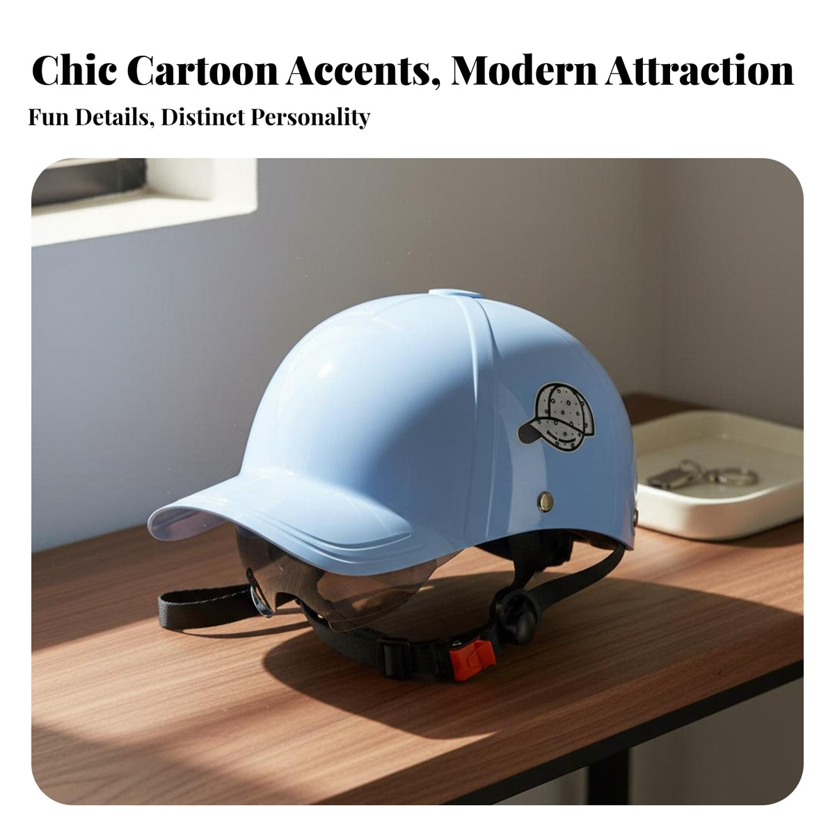Baseball Cap Helmet 3C Certified Duckbill Helmet Sun Protection Motorcycle Baseball Cap for Men, Women, Summer, City Commuting, Outdoor Riding