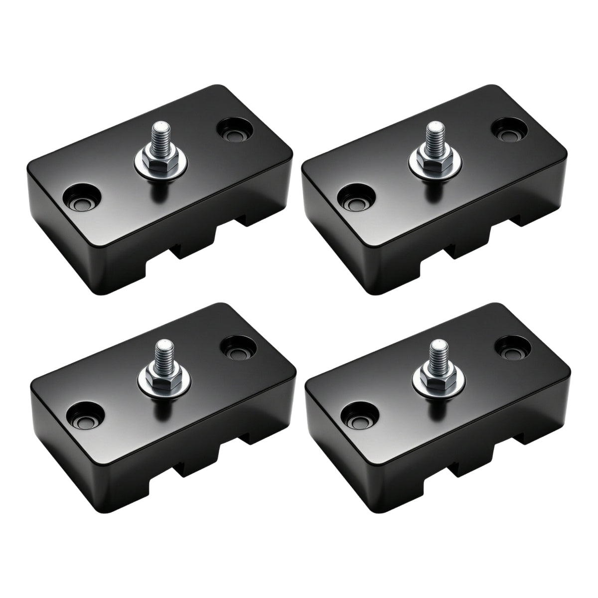 4 Pieces Vibration Isolation Pad Shock-Absorbing Rubber Block with Stud Anti-Vibration Rubber Blocks Load-Bearing Low-Height