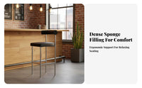 utilitarian design Round Top Backless Stool Commercial Grade Counter Chair With Footrest Seating Furniture Minimalist Design for Bar Owners, Customers, Homeowners, Coffee Shop, Restaurant, Kitchen Island, Living Room