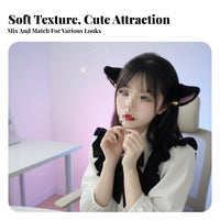 2 Pieces Soft Canine Ear Hairpins Adorable Design Soft Cat Ear Hair Clips Faux Cosplay Animal Ears with Bells for Cosplayers, Photo S, Halloween