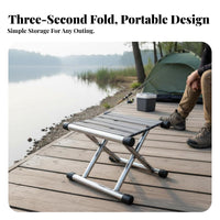 Foldable Design Collapsible Cross-Legged Stool Heavy Duty Portable Seating Reinforced Joints Camp Chair Anti-Scratch Feet for Outdoor Enthusiasts, Travelers, Camping, Fishing, Hiking, Travel