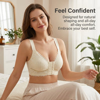 Front Closure Bra for Women with Full Coverage and Thin Padded Cups, Minimizer with Hook for Large Bust and Daily Support