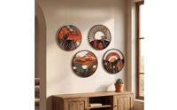 4 Pieces Wall Plaques Bohemian Plaques with Cutout Motifs for Living Room, Bedroom