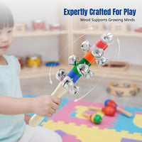 Wooden Rattle, Orff Music Instrument for Kids, Preschool Hand Chime, Educational Toy for Early Learning