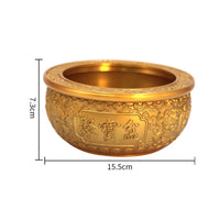 Basin with Embossed Patterns Round Decorative Basin Decorative Bowl for Desktop, Entryway