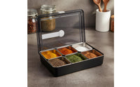 Stainless Steel Seasoning Box Thickened Material Stainless Steel Seasoning Box Condiment Tray with Lid Refrigerator Safe